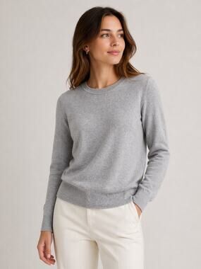 Quince Gray Cashmere Blend Crewneck Sweater | Size Small